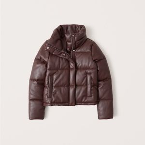 Abercrombie & Fitch leather brown puffer